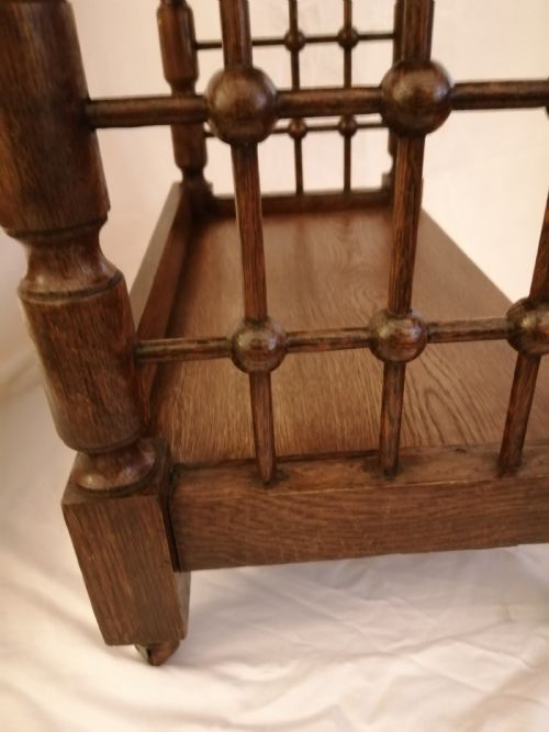 LIBERTY ART'S AND CRAFTS OAK OPEN BOOKCASE - ADDITIONAL PHOTO 6