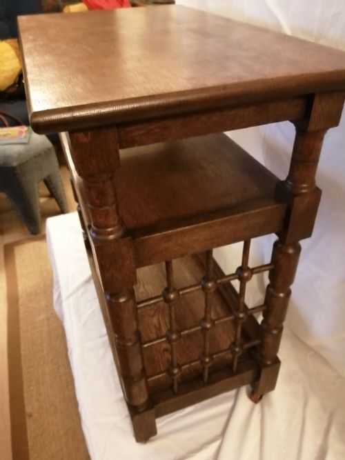 LIBERTY ART'S AND CRAFTS OAK OPEN BOOKCASE - ADDITIONAL PHOTO 7