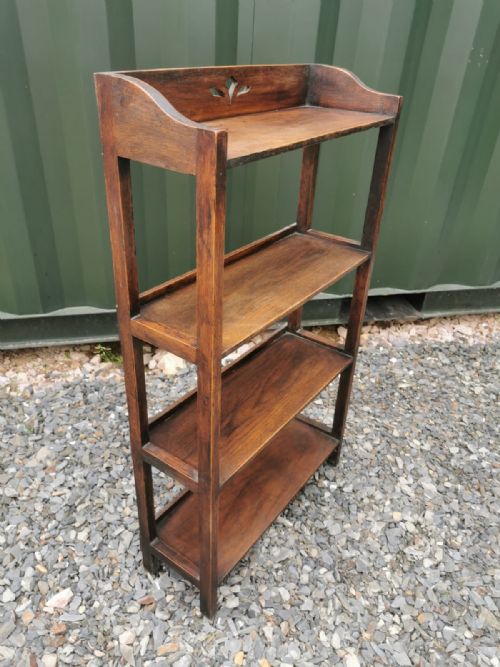 ART'S AND CRAFTS OAK OPEN BOOKCASE - ADDITIONAL PHOTO 1