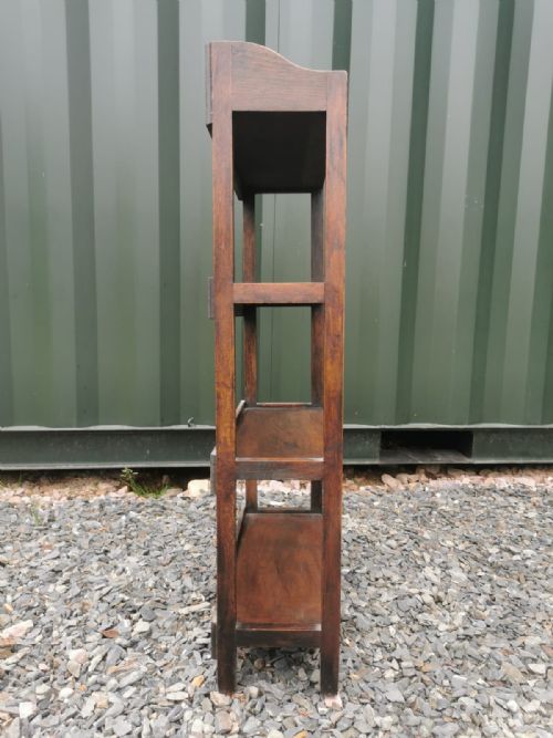ART'S AND CRAFTS OAK OPEN BOOKCASE - ADDITIONAL PHOTO 2
