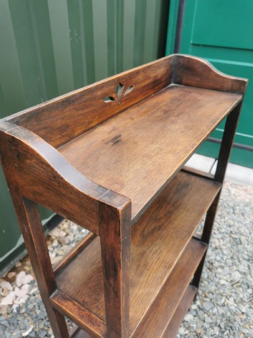 ART'S AND CRAFTS OAK OPEN BOOKCASE - ADDITIONAL PHOTO 3