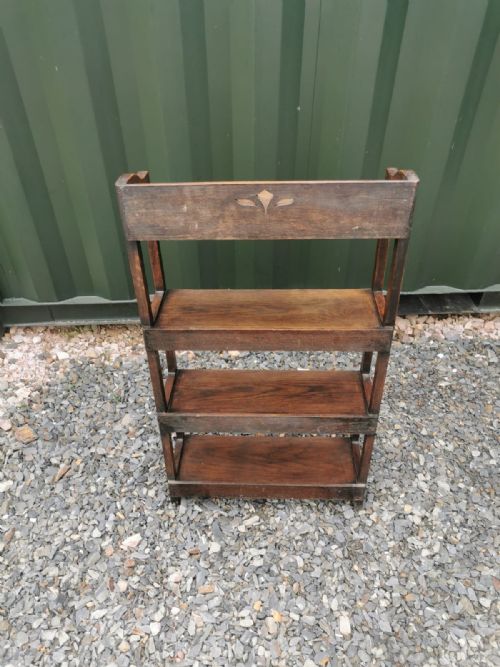ART'S AND CRAFTS OAK OPEN BOOKCASE - ADDITIONAL PHOTO 4