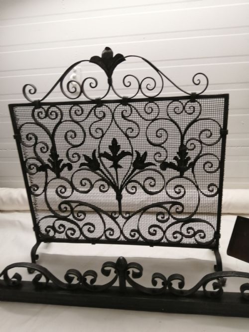 ANTIQUE BLACKENED STEEL COMPLETE FIRE SET - ADDITIONAL PHOTO 3