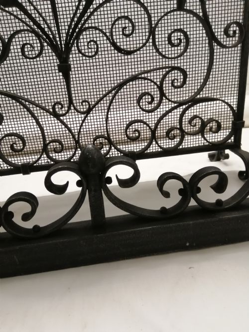 ANTIQUE BLACKENED STEEL COMPLETE FIRE SET - ADDITIONAL PHOTO 4