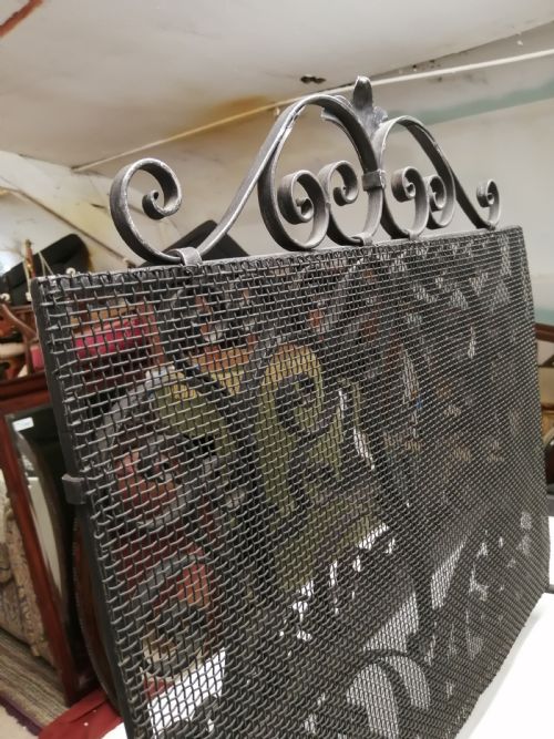ANTIQUE BLACKENED STEEL COMPLETE FIRE SET - ADDITIONAL PHOTO 7