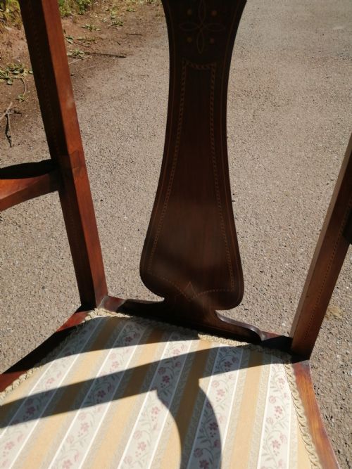 ARTS AND CRAFTS INLAID MAHOGANY ARM CHAIR POSSIBLY SCOTTISH - ADDITIONAL PHOTO 5