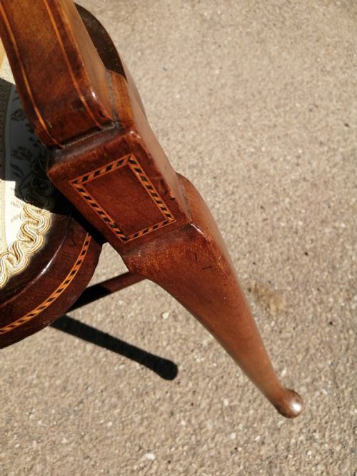 ARTS AND CRAFTS INLAID MAHOGANY ARM CHAIR POSSIBLY SCOTTISH - ADDITIONAL PHOTO 12