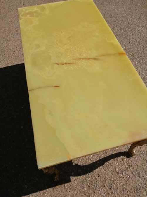 FRENCH BRASS AND ONYX COFFEE TABLE - ADDITIONAL PHOTO 4