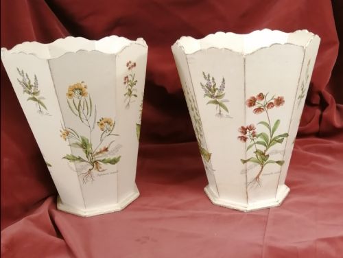 ATTRACTIVE PAIR OF WOODEN BOTANICAL PAPER BINS - ADDITIONAL PHOTO 14