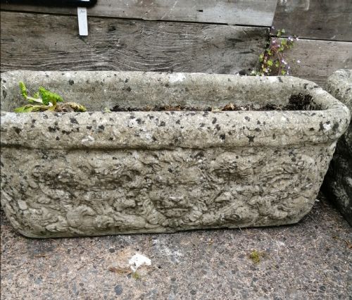 PAIR OF ANTIQUE STONE PLANTERS - ADDITIONAL PHOTO 2