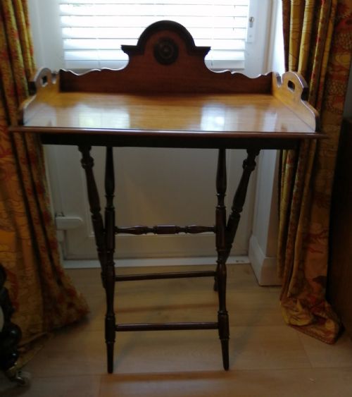 victorian walnut butler's tray on stand - CATEGORY: ANTIQUE MISCELLANEOUS - DATED 1890