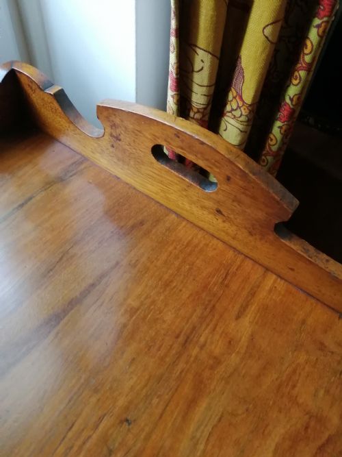 VICTORIAN WALNUT BUTLER'S TRAY ON STAND - ADDITIONAL PHOTO 9