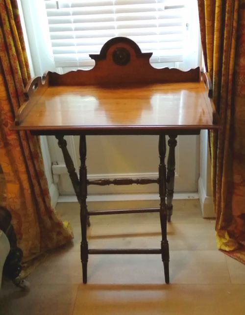 VICTORIAN WALNUT BUTLER'S TRAY ON STAND - ADDITIONAL PHOTO 12