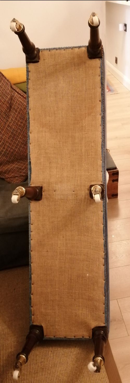 ANTIQUE LONG WOOLWORK TOP STOOL - ADDITIONAL PHOTO 10