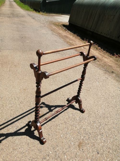VICTORIAN MAHOGANY 5 BAR TOWEL RAIL - ADDITIONAL PHOTO 2
