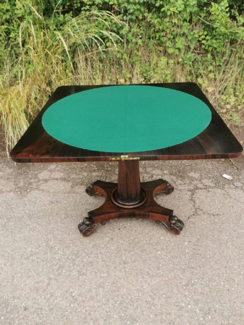 REGENCY ROSEWOOD CARD TABLE - ADDITIONAL PHOTO 2