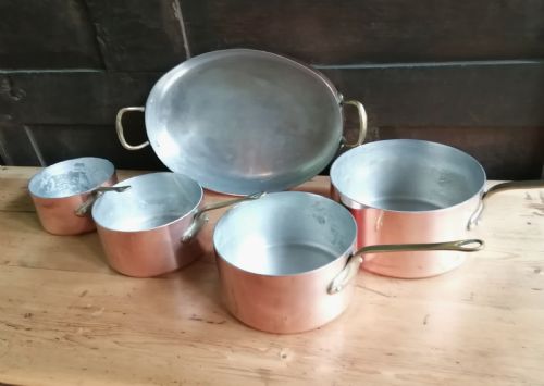 SET OF 5 FRENCH COPPER PANS - ADDITIONAL PHOTO 6