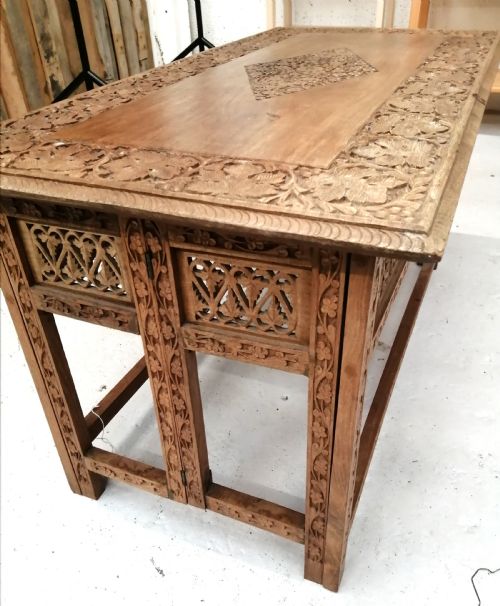 an indian hardwood teacoffee table - CATEGORY: ANTIQUE TABLES - DATED 1930
