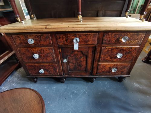 a victorian original painted pine dresser base - CATEGORY: ANTIQUE SIDEBOARDS - DATED 1870
