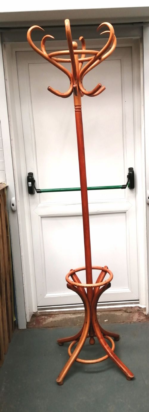 ANTIQUE GOLDEN BEECH BENTWOOD HAT STAND - ADDITIONAL PHOTO 1