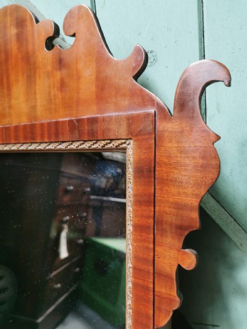ANTIQUE GEORGE 111 STYLE MAHOGANY WALL MIRROR - ADDITIONAL PHOTO 2