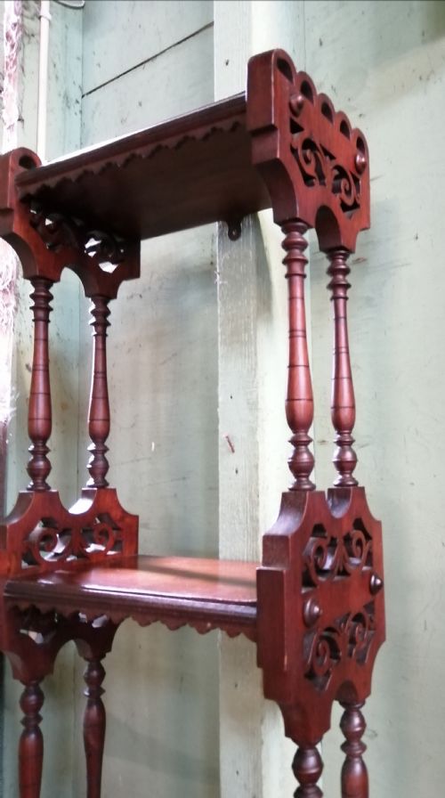 VICTORIAN WALNUT NARROW HANGING SHELF - ADDITIONAL PHOTO 2