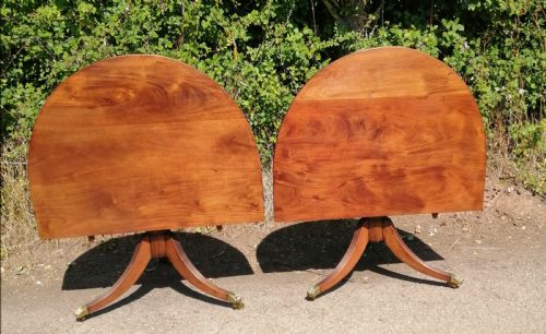 antique mahogany twin pillar dining table - CATEGORY: ANTIQUE TABLES - DATED 19TH CENTURY