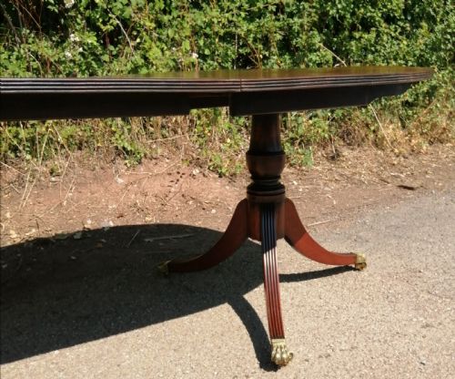 ANTIQUE MAHOGANY TWIN PILLAR DINING TABLE - ADDITIONAL PHOTO 6