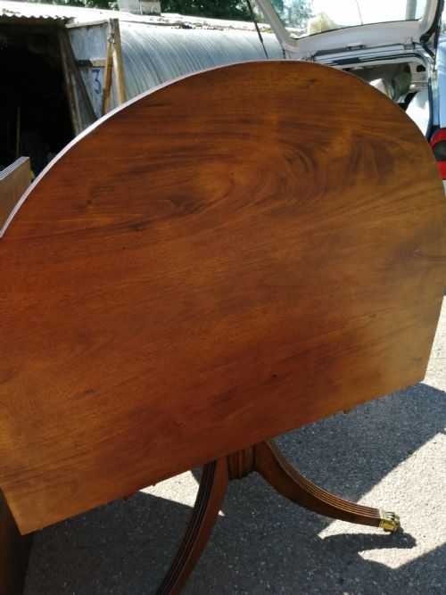 ANTIQUE MAHOGANY TWIN PILLAR DINING TABLE - ADDITIONAL PHOTO 9