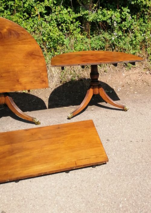 ANTIQUE MAHOGANY TWIN PILLAR DINING TABLE - ADDITIONAL PHOTO 15