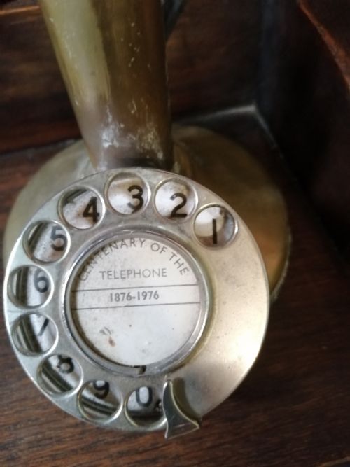 ORIGINAL BRASS AND BAKELITE STICK TELEPHONE - ADDITIONAL PHOTO 1
