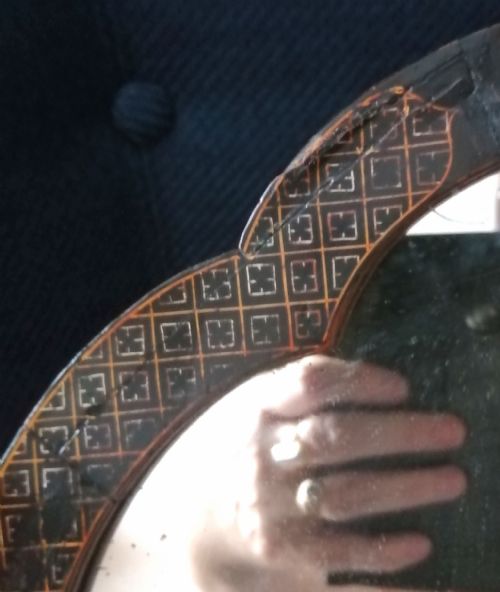 19C CHINOISERIE LACQUER EASEL MIRROR - ADDITIONAL PHOTO 3