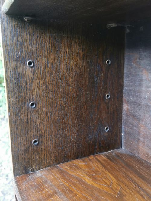 ANTIQUE PAIR OF OAK OPEN BOOKCASES - ADDITIONAL PHOTO 3