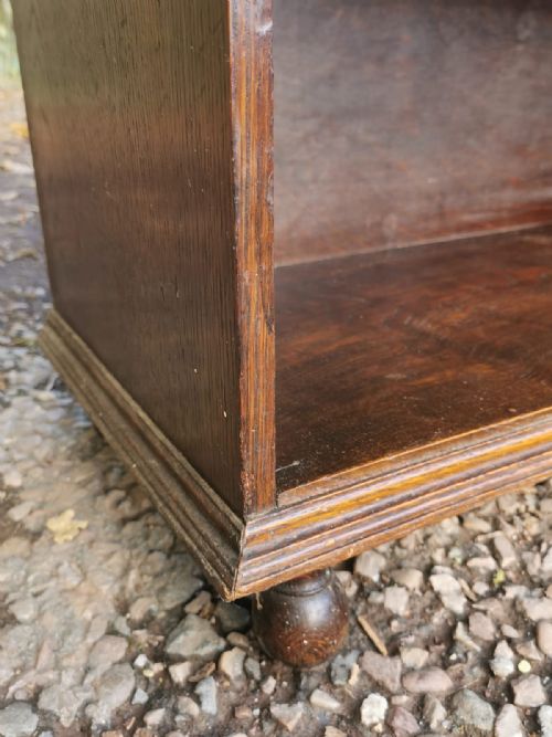 ANTIQUE PAIR OF OAK OPEN BOOKCASES - ADDITIONAL PHOTO 4