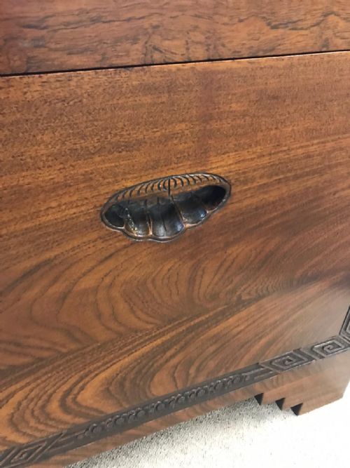 ANTIQUE CARVED CAMPHOR TRUNK - ADDITIONAL PHOTO 1