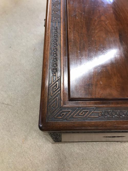 ANTIQUE CARVED CAMPHOR TRUNK - ADDITIONAL PHOTO 2
