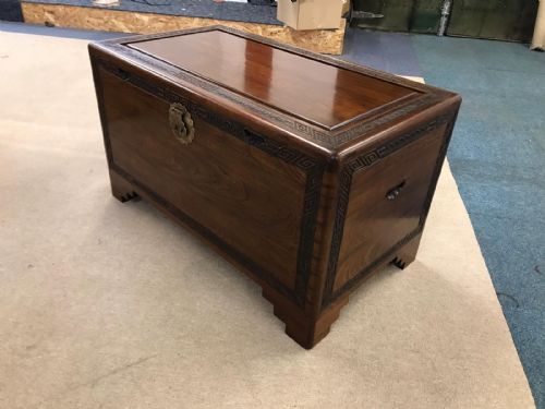 ANTIQUE CARVED CAMPHOR TRUNK - ADDITIONAL PHOTO 8