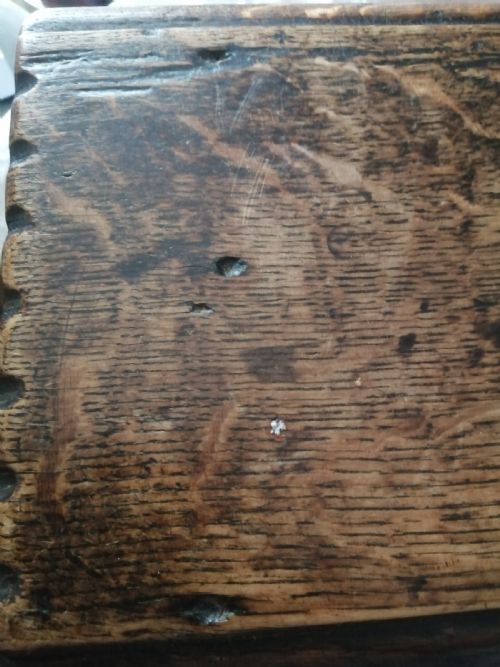 A FINE ANTIQUE BOARDED STOOL - ADDITIONAL PHOTO 6
