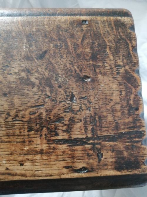 A FINE ANTIQUE BOARDED STOOL - ADDITIONAL PHOTO 7