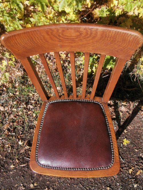 ANTIQUE OAK DESK CHAIR - ADDITIONAL PHOTO 5