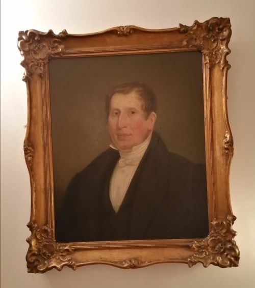 handsome 19 portrait in original frame - CATEGORY: ANTIQUE ART - DATED 19TH CENTURY