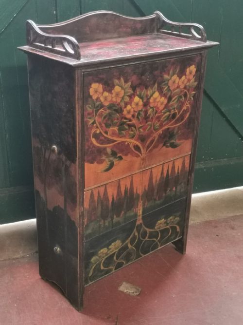 austrian art nouveau painted cabinetcupboard - CATEGORY: ANTIQUE CUPBOARDS - DATED 1900