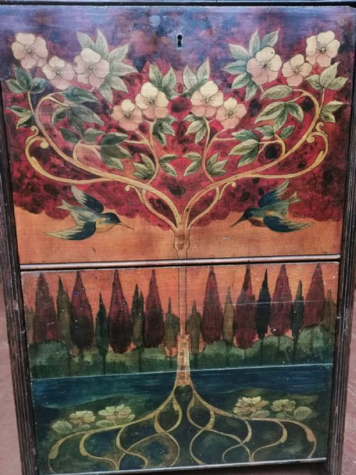 AUSTRIAN ART NOUVEAU PAINTED CABINETCUPBOARD - ADDITIONAL PHOTO 3