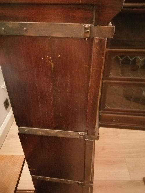 A PAIR OF EDWARDIAN MAHOGANY GLOBE WERNICKE'S - ADDITIONAL PHOTO 12
