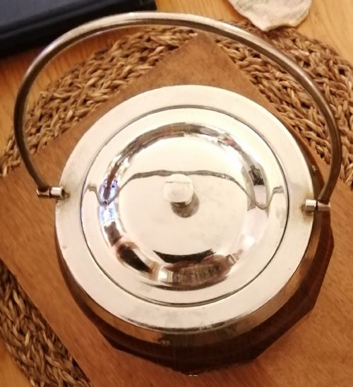 AN ANTIQUE OAK BISCUIT BARREL - ADDITIONAL PHOTO 8