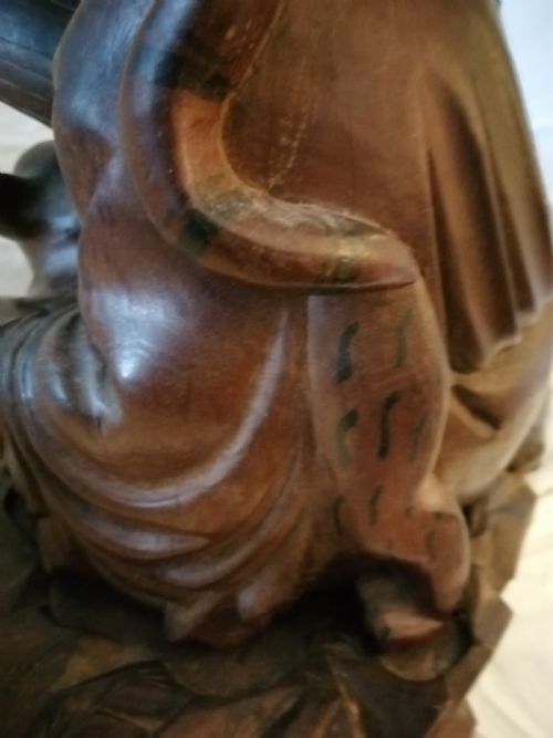 IMPRESSIVE ORIENTAL HARDWOOD LAMP - ADDITIONAL PHOTO 4