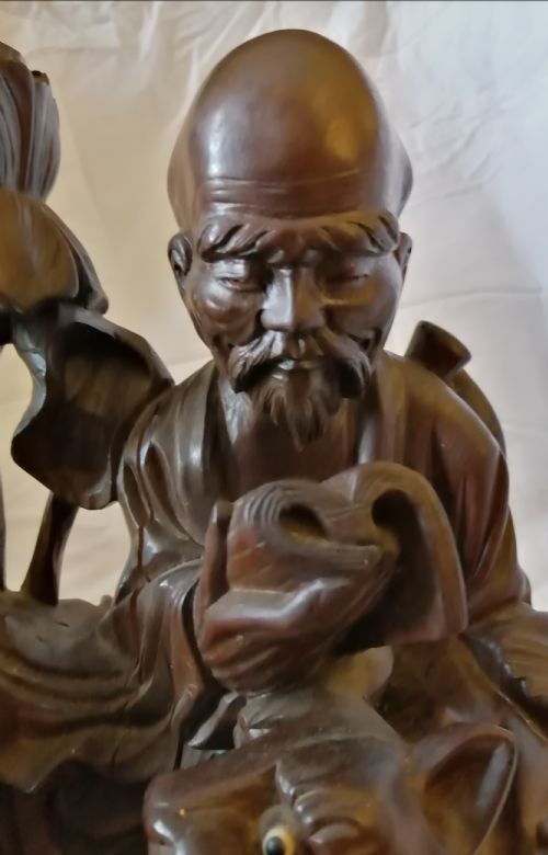 IMPRESSIVE ORIENTAL HARDWOOD LAMP - ADDITIONAL PHOTO 5