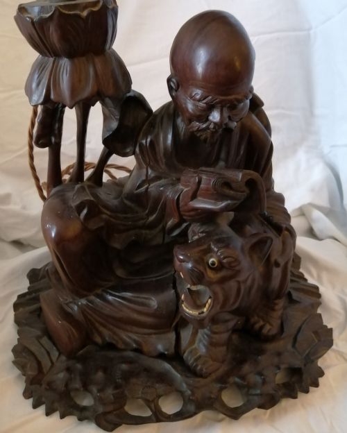 IMPRESSIVE ORIENTAL HARDWOOD LAMP - ADDITIONAL PHOTO 10