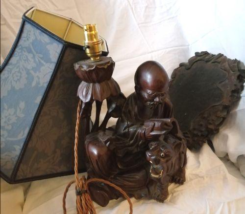 IMPRESSIVE ORIENTAL HARDWOOD LAMP - ADDITIONAL PHOTO 19