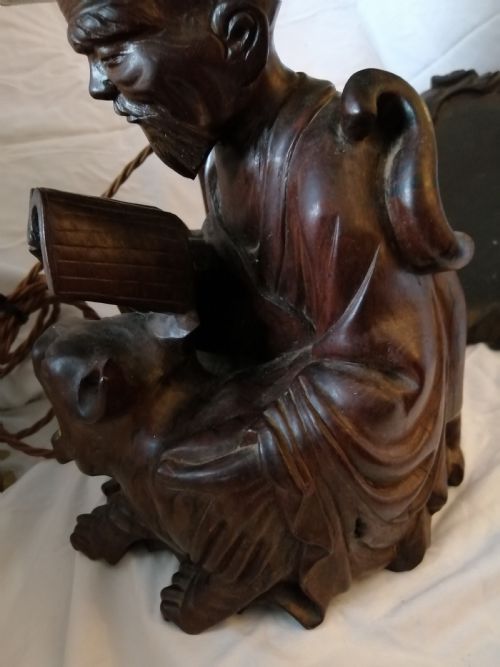 IMPRESSIVE ORIENTAL HARDWOOD LAMP - ADDITIONAL PHOTO 20